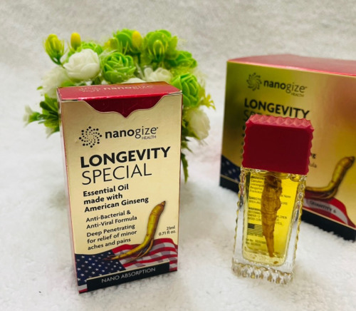 Dầu Sâm Hoa Kỳ Nanogize Longevity Special Ginseng Essential Oil